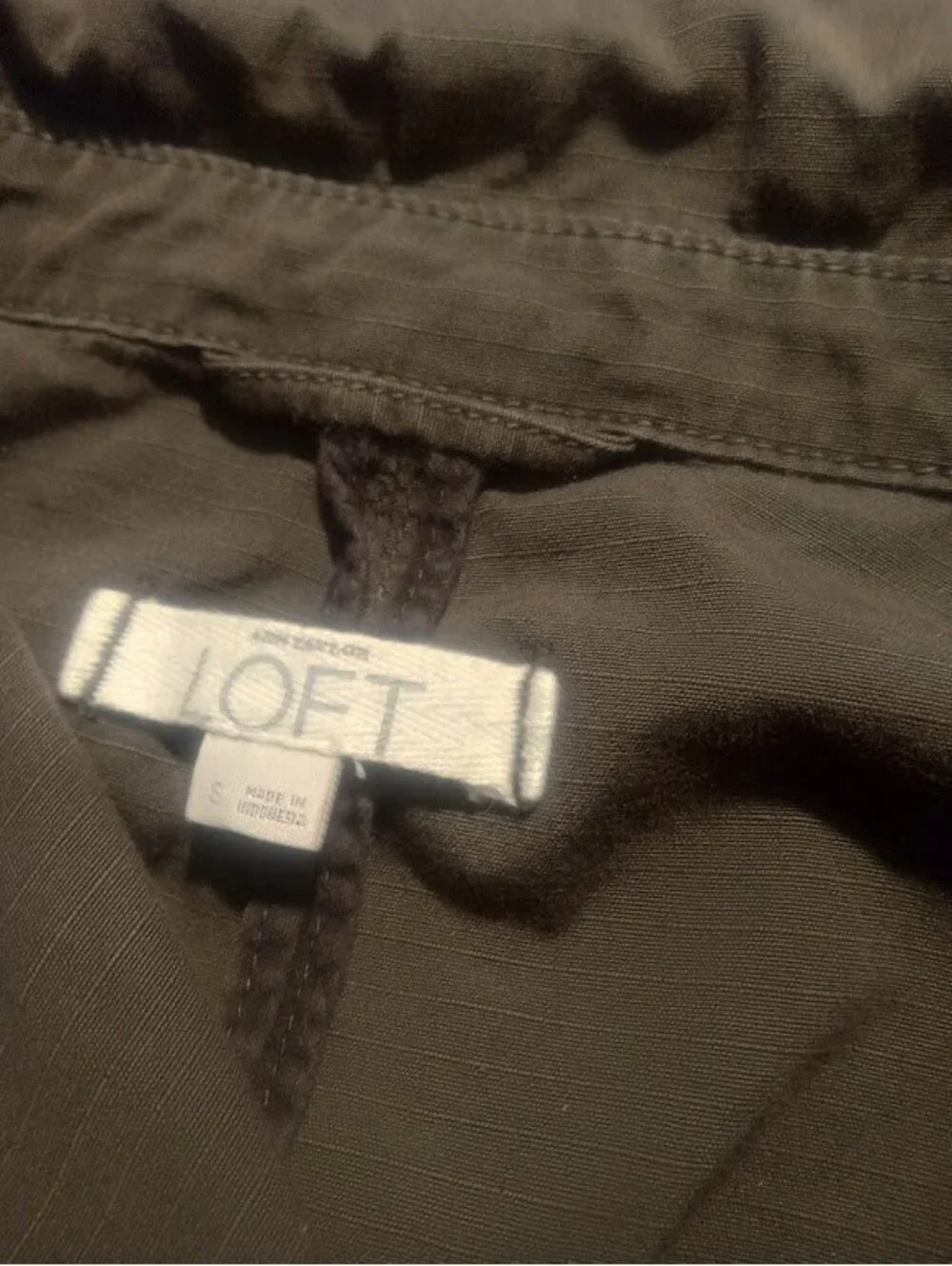 Loft Dark Green Button‑Up Jacket | Size Small |